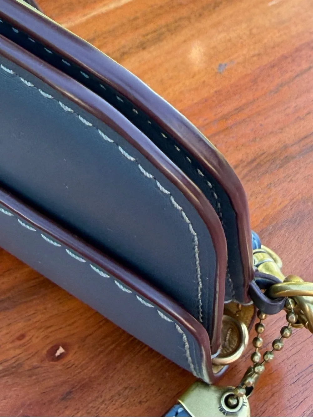 Coach 1941 Clutch Denim Leather Wristlet Wallet 58818 Like New